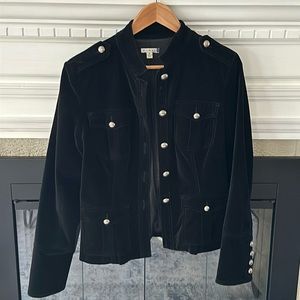 Velvet blend black button blazer size M. Page brand